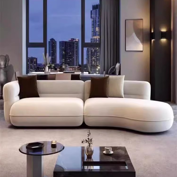 Sofá de arco de tela nórdica, pequeño tipo de casa italiana, diseño postmoderno de ocio, sofá creativo de forma especial para la sala de estar