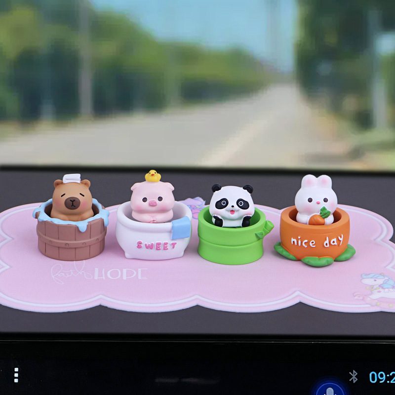 萌宠弹弹乐汽车摆件车载网红可爱车上装饰中控台车饰汽车内饰用品
