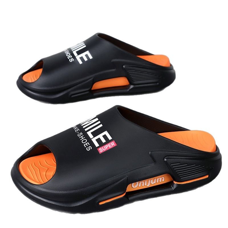 2025 zapatillas para hombres, parejas de verano, uso externo, letras de tendencia resistentes al desgaste, desodorantes para el hogar, sandalias y zapatillas para hombres, mujeres