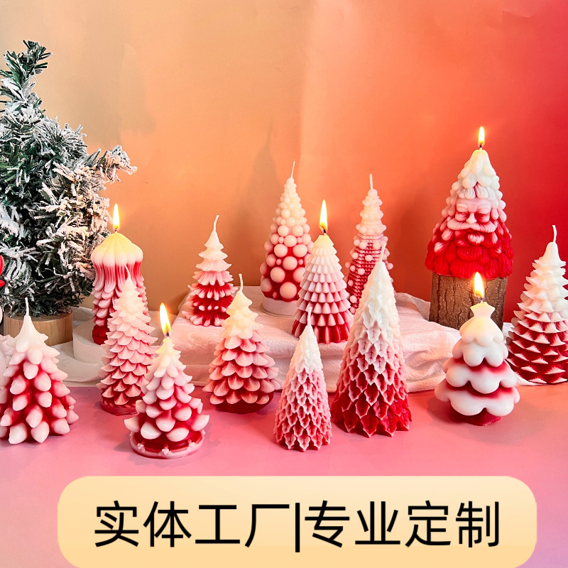 Velas de árbol de Navidad al por mayor transfronterizo ambiente festivo Adornos de alta gama Recuerdos navideños Decoración de velas creativas