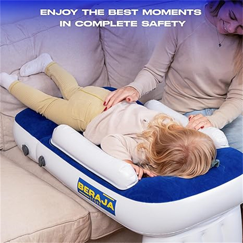 Portable Car Inflatable Bed for Children, Suitable for Airplane and High-Speed Rail Travel, with Velvet Safety Protection, a Baby Sleeping Essential