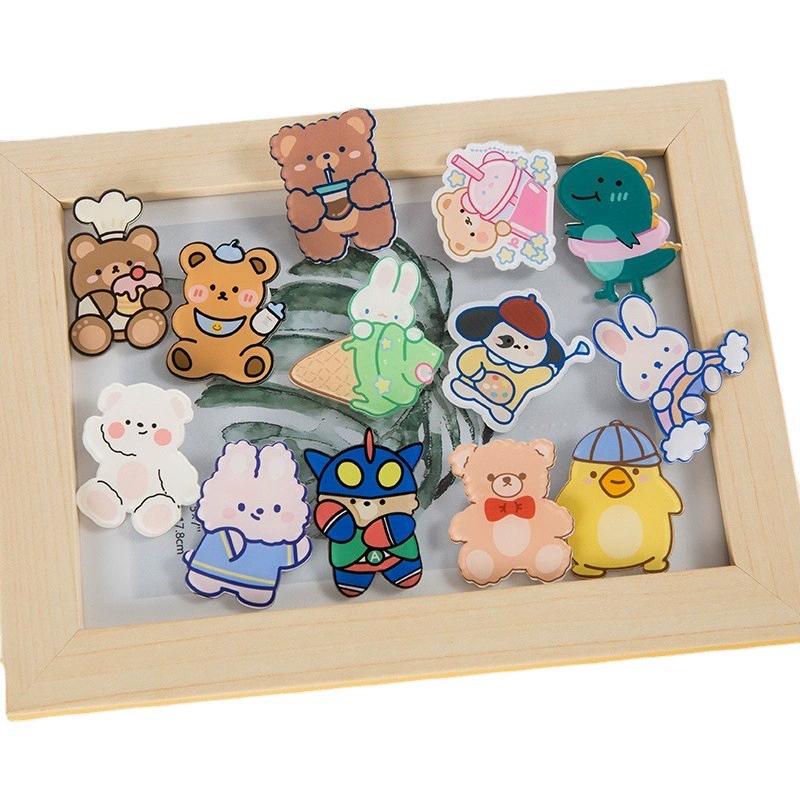 Японский и корейский мультяшный значок акриловая брошь милый Медведь Кролик школьная сумка кулон булавка ювелирные аксессуары оптом