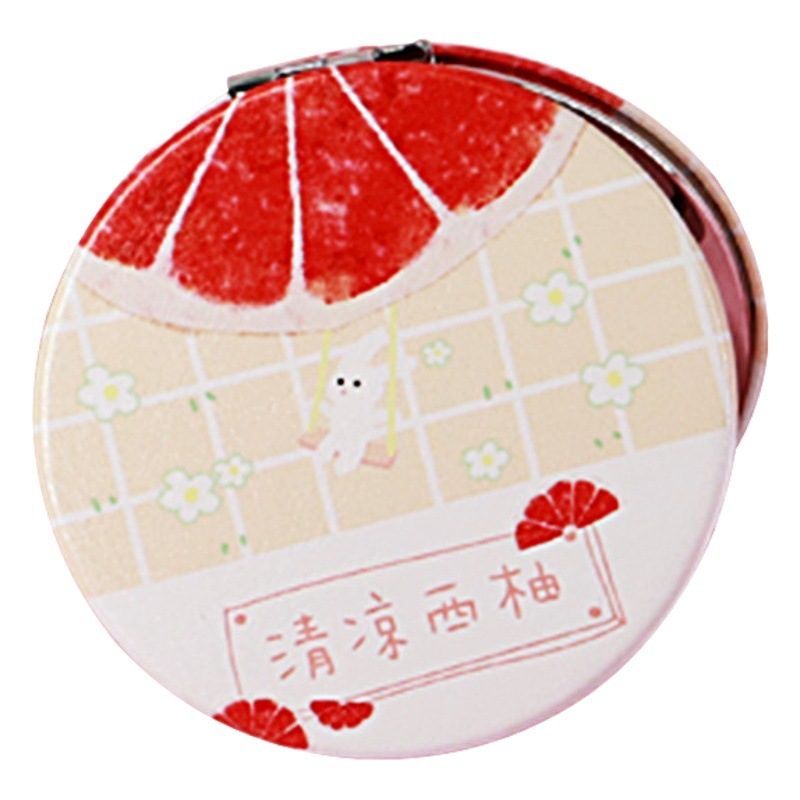 Espejo de Maquillaje Portátil Plegable de PU, Espejo de Bolsillo de Cuero, Espejo de Doble Cara para Estudiantes, Venta al por Mayor