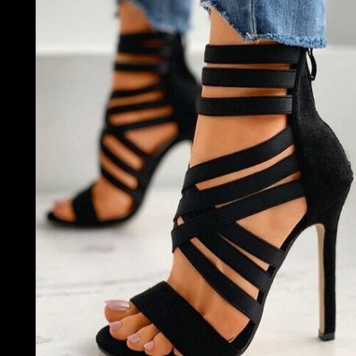 Women's Cross-border International Trade Large Size 35-43 High Heel Sandals  Summer New Fashion Elastic Band Sandals Wholesale