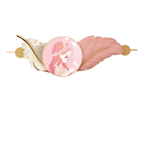 Children's Room Internet Celebrity Cartoon Astronaut Princess Room Wall Decor Painting Bedside Decor Round Hanger