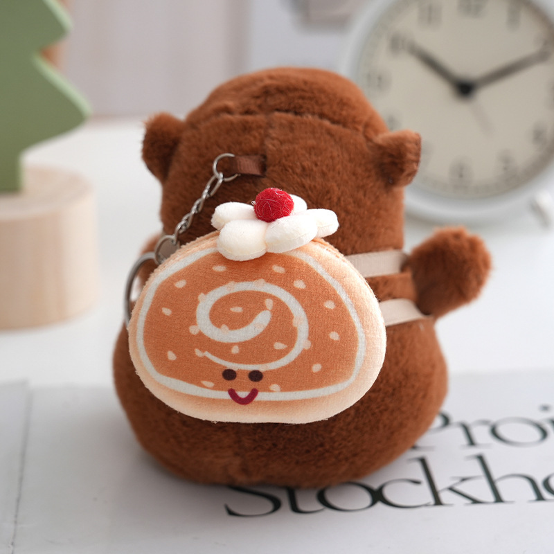 カピバラぬいぐるみハンバーガークッキーカピバラ人形キーホルダーバックパックペンダントぬいぐるみペンダント卸売|undefined