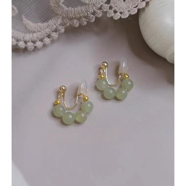 Bijoux En Gros 1 Paire Chinoiseries Rond Noeud D'arc Alliage Strass Perle Boucles D'oreilles Clips D'oreille display picture 5