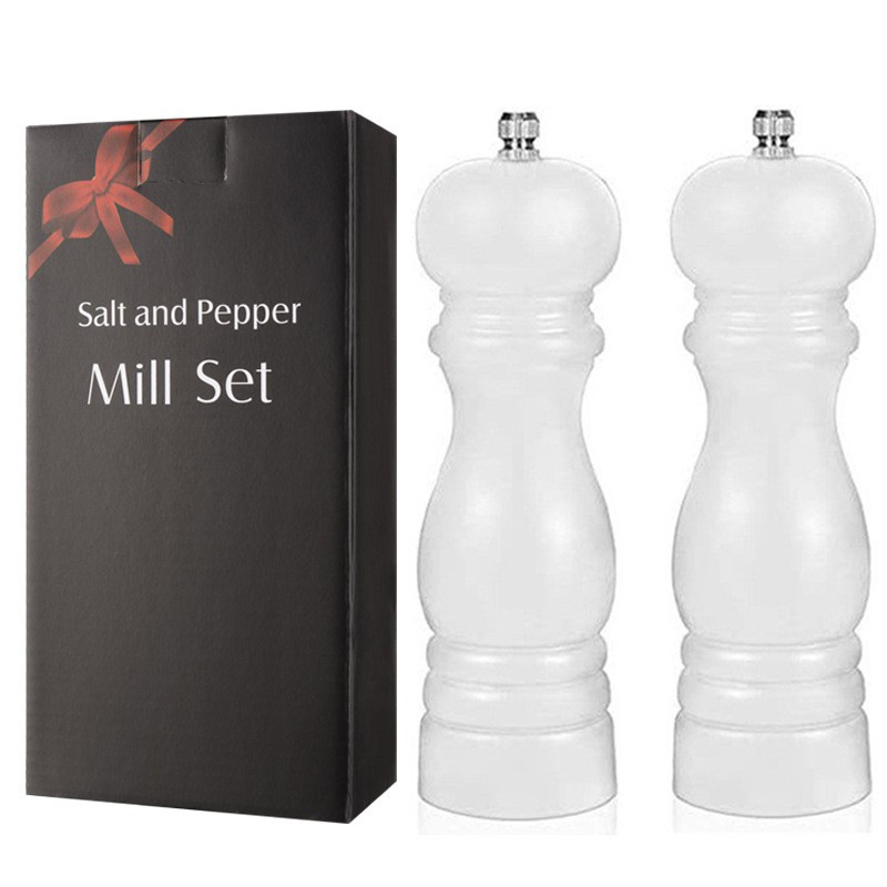 Blanco y Negro molino de pimienta manual de cerámica núcleo molinillo de pimienta molinillo de sal de mar multiusos botella de condimento