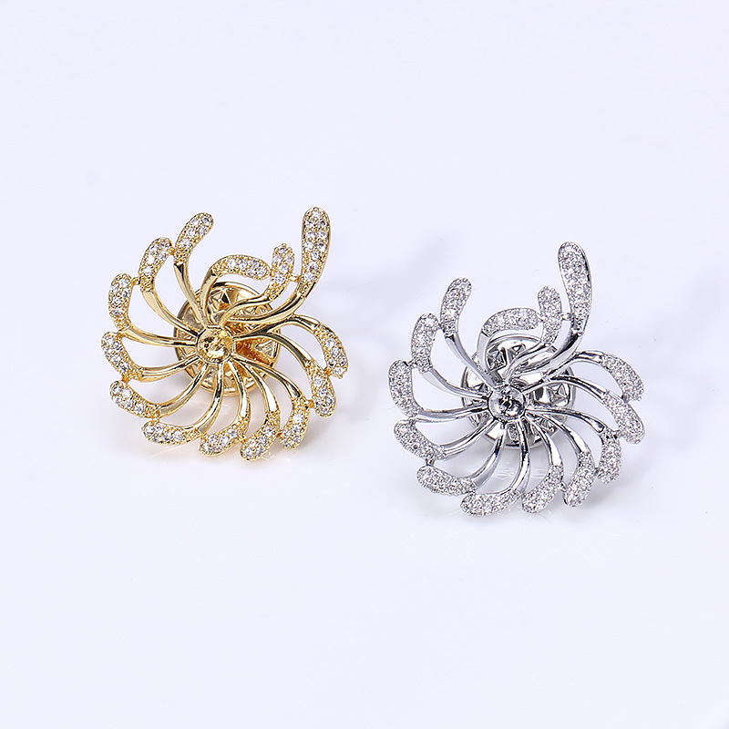 DIY accessories copper gold-plated micro-inlaid zircon pearl collar pin brooch accessories empty holder accessories corsage fashion accessories women