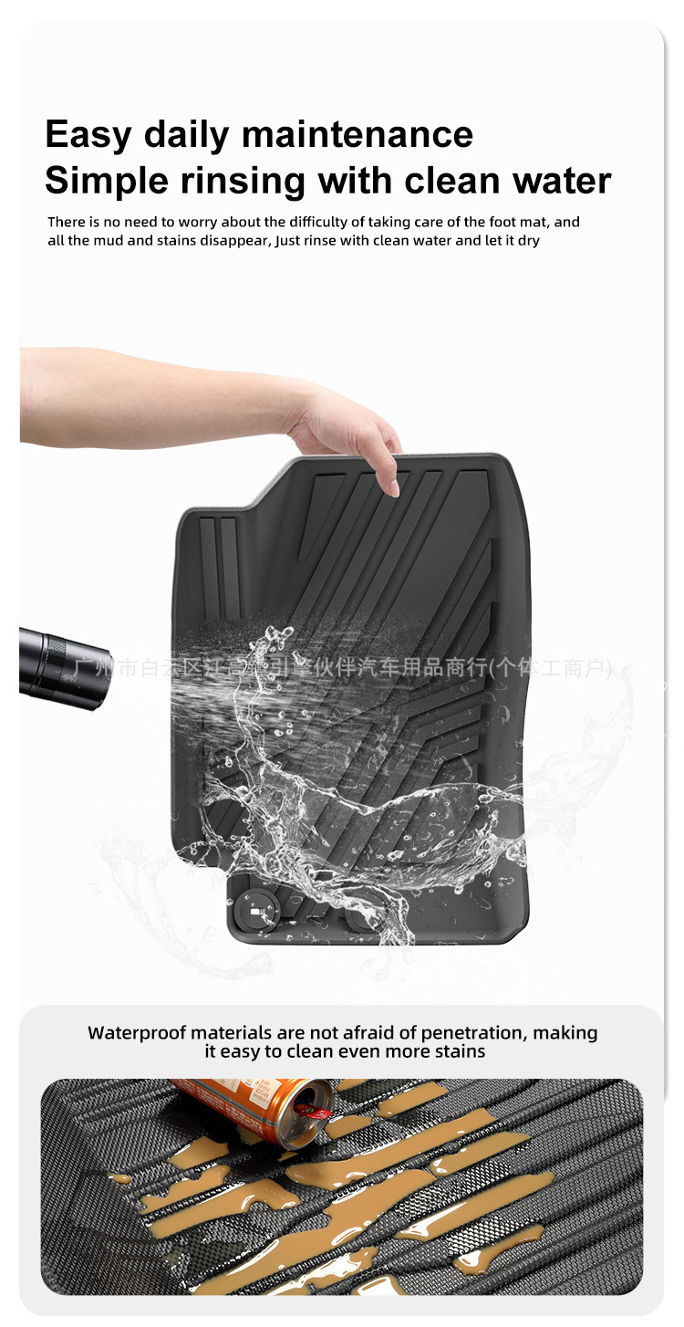 Suitable for 17-23 models of Hyundai Reina, SONATA5, Kia Rio4 car floor mats, dirt-resistant TPE floor mats, and trunk mat