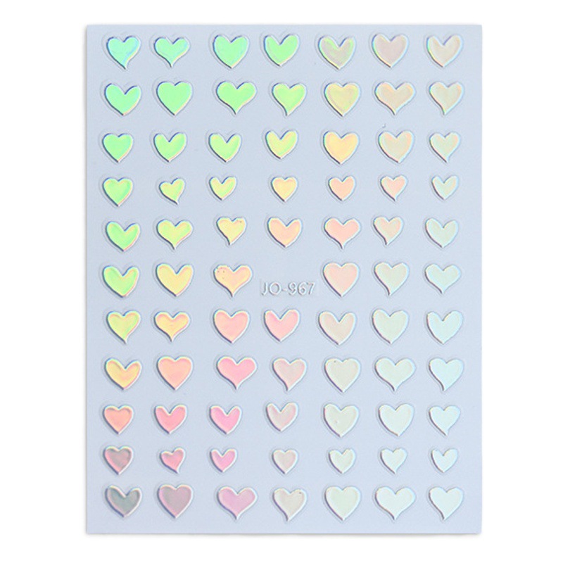 Explosions Manicure Stickers Star Rose Love Smiley Stickers Magic Colors Aurora Nail Decals New Adhesive Paper