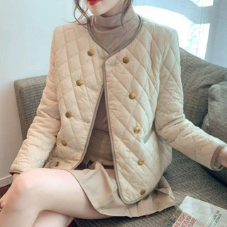 小香风菱格棉衣外套女欧洲站欧货洋气棉服潮