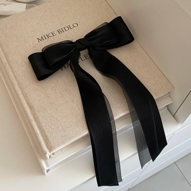 1066 검은 나비 리본 머리핀