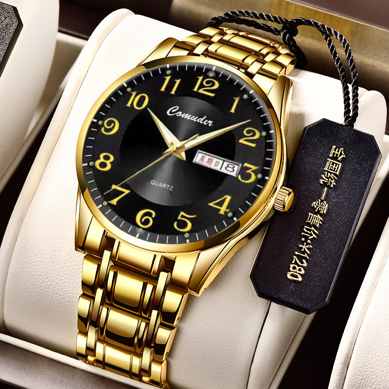 Wholesale watches men's double calendar waterproof quartz watch luminous business cross-border foreign trade trembles a generation of new products Wholesale watches men's double calendar waterproof quartz watch luminous business cross-border foreign trade trembles a generation of new products