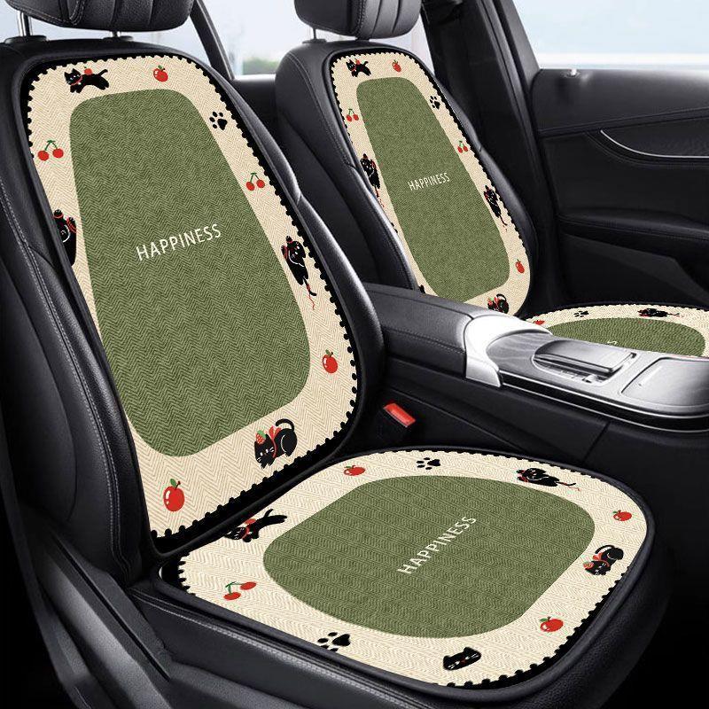 Cute-style car seat cushions, suitable for all seasons, comfortable car seat pads, dust-proof, seven-piece set