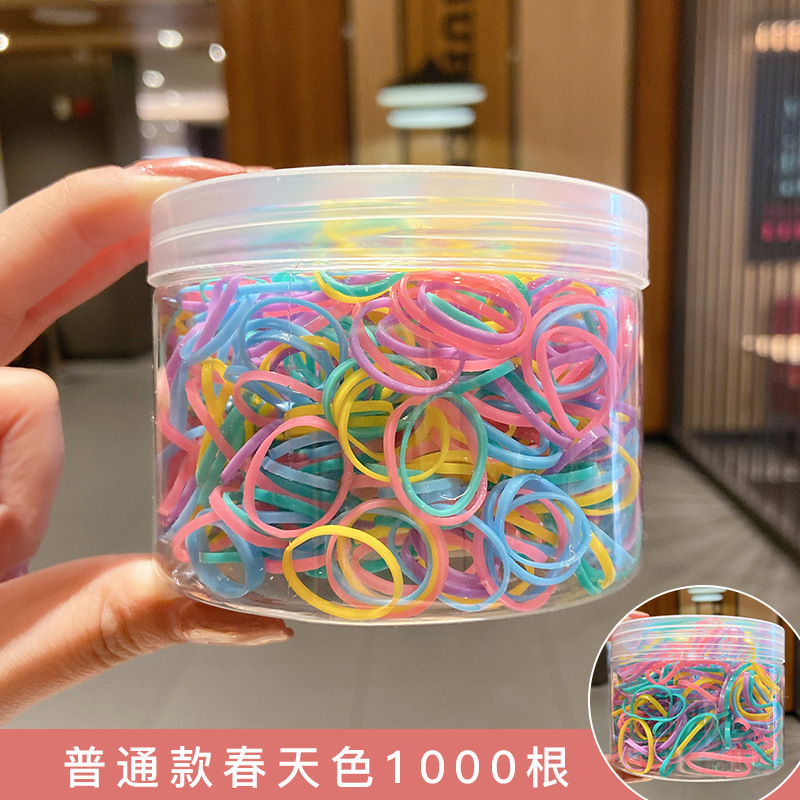 El cabello del bebé está atado, la banda elástica alta, la banda elástica desechable, la trompeta de color para niños no daña el cabello, la banda elástica pequeña