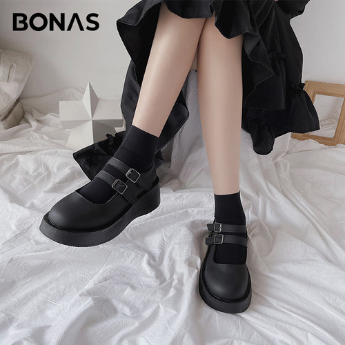 Boanas Black JK Women's Mid-Calf Socks Knee-High Socks Over-the-Knee Socks Half-Calf Socks Instagram Trendy Version