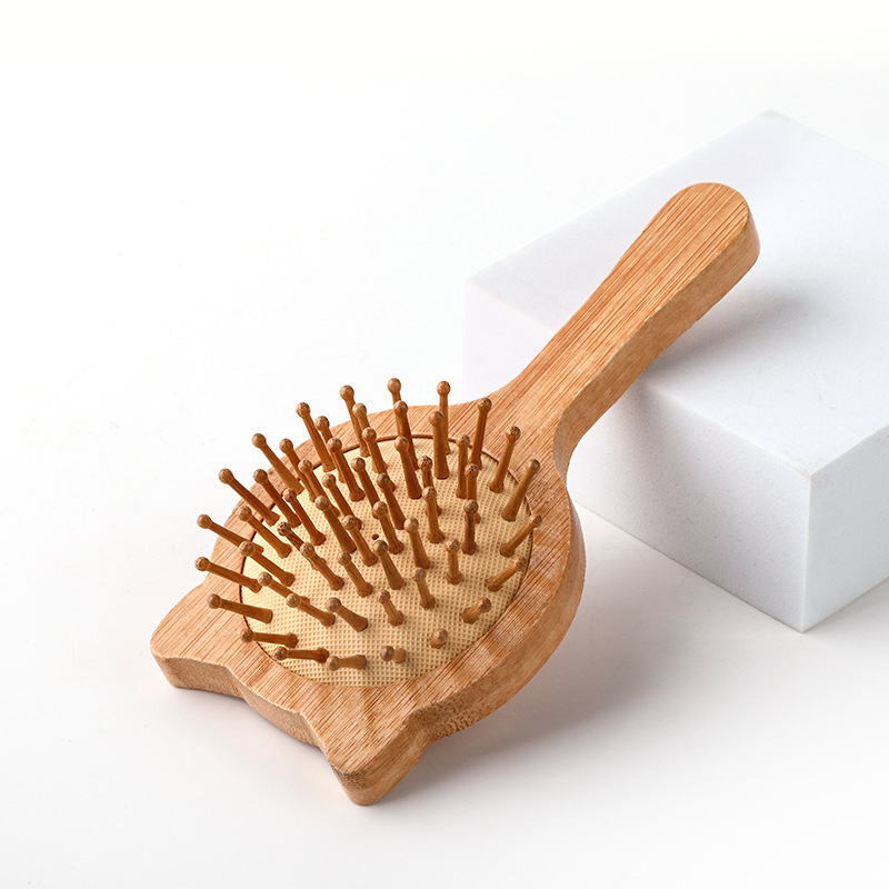 Peine de bambú, peine grande con cojín de aire, peine de peluquería para el hogar, peine para masaje de cabeza, peine de madera antiestático, venta directa de fábrica, cuidado del cabello