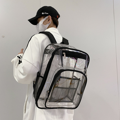 Supply cross-border Amazon PVC backpack, pvc large school bag, transparent backpack, pvc transparent backpack