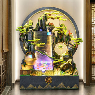 Large rockery running water fountain ornaments circulating water floor fish tank living room entrance courtyard balcony indoor landscaping pool