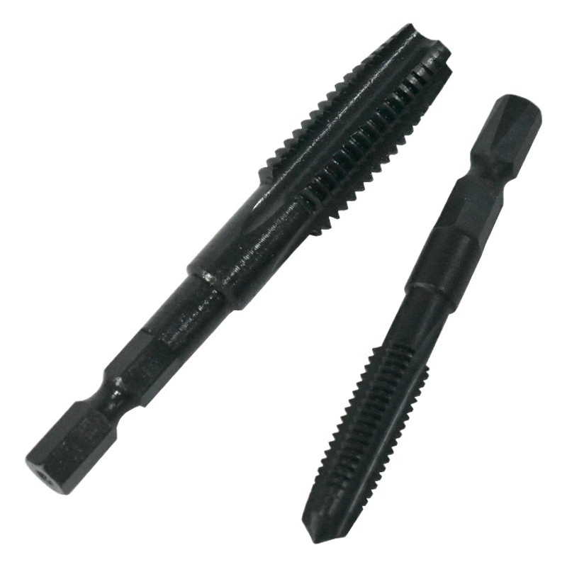 Пневматическая Шестигранная ручка кран с прямой канавкой ручная дрель для нарезания резьбы M3-m12 воздушный смеситель черный высокоскоростной стальной