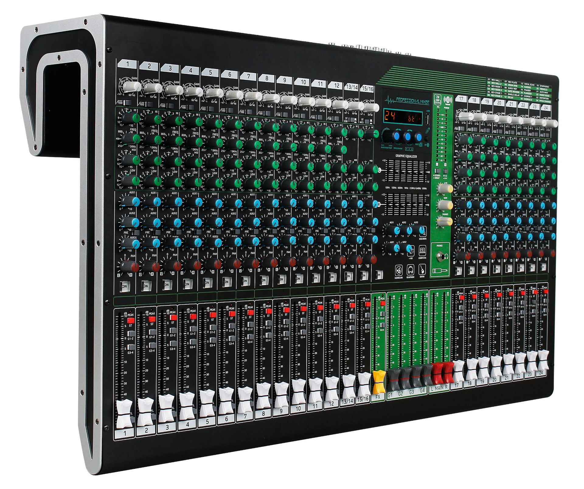 Mezclador profesional 12/16/24 carretera etapa banda rendimiento Conferencia pequeño USB portátil con Bluetooth Monitor DJ