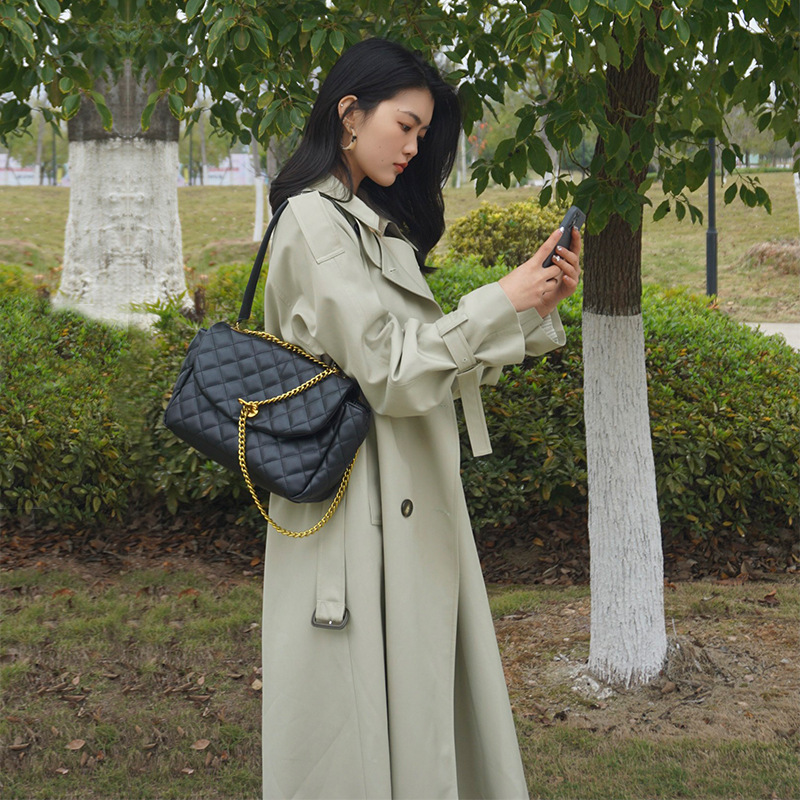 黑色风衣外套女2025新款春秋小个子英伦风中长款韩系显瘦气质大衣|undefined