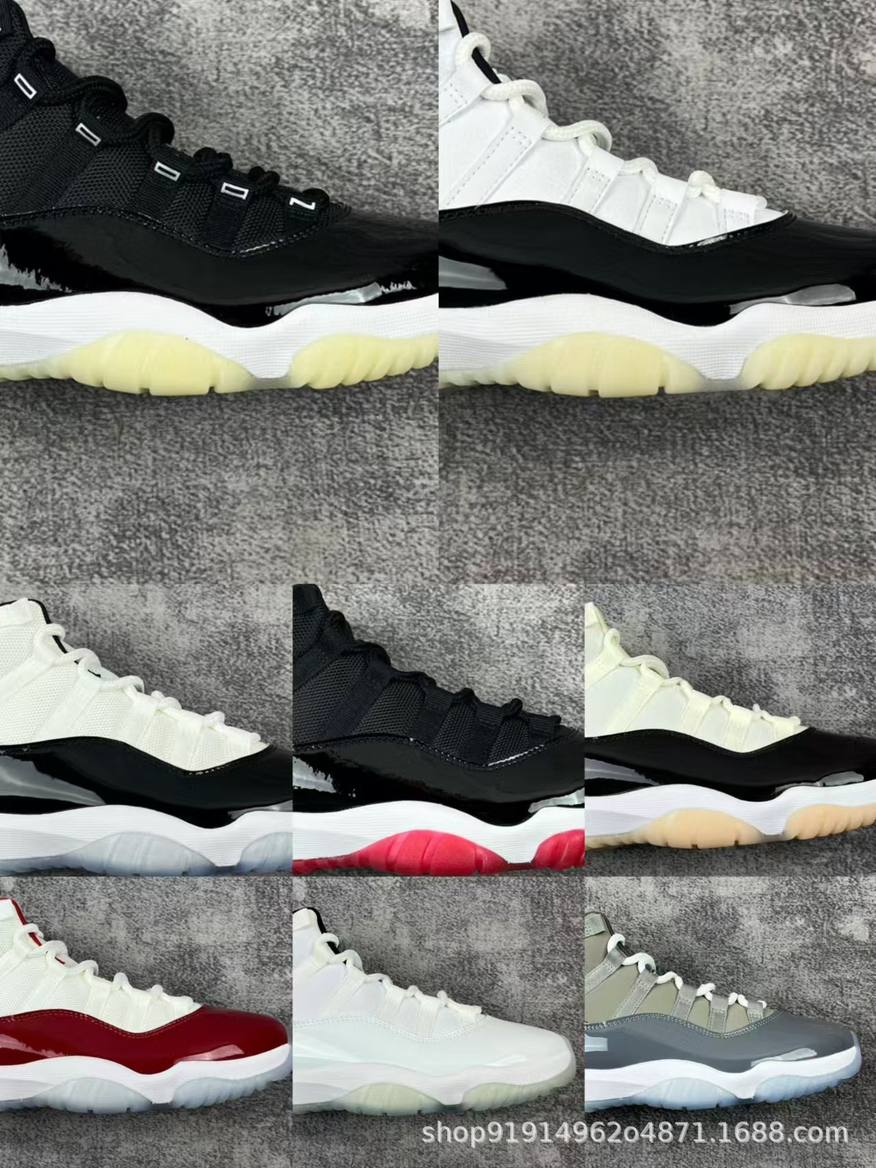 1: 1 original en el extranjero Jordan AJ11 verdadero cojín de carbono con amortiguación inferior 48.5 zapatillas de baloncesto masculinas y femeninas image 4
