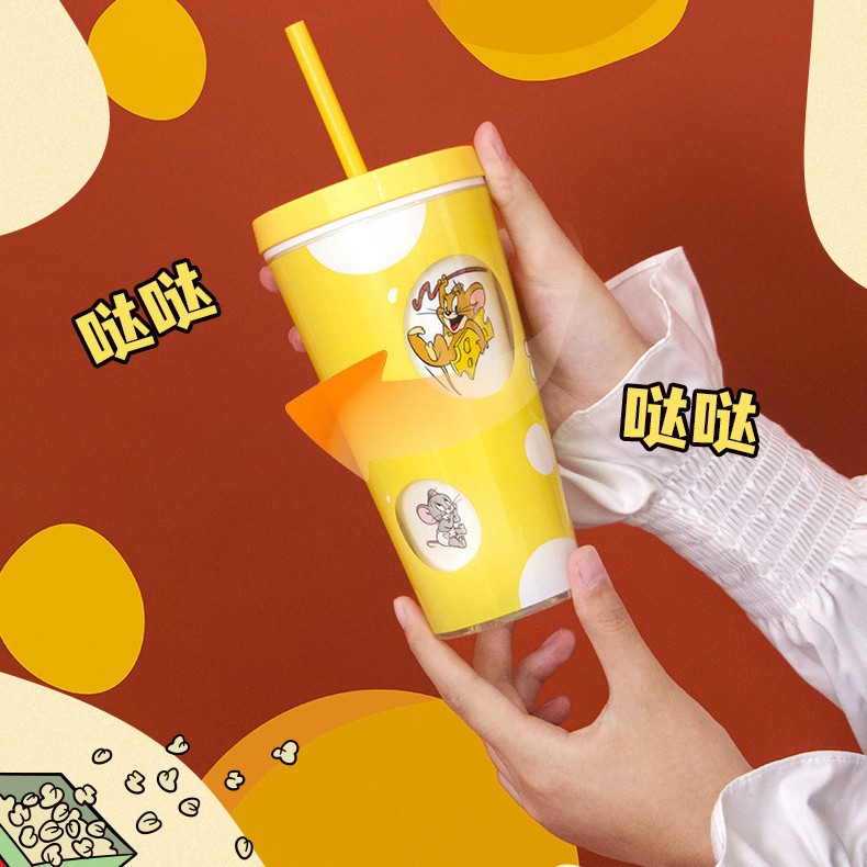 AFGH Genuine Cat and Mouse TOM and JERRY Taza giratoria de queso Taza de gran capacidad para descomprimir EDC