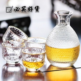 Japanese Sake Glass Set Wine Jug with Cork Wine Set Rice Wine Warmer Home Creative Fruit Wine Glass