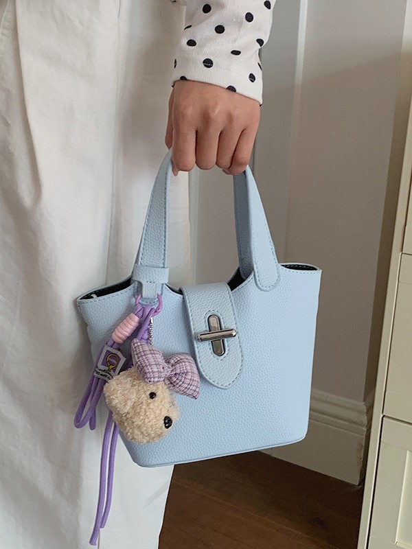 2026 nuevo estilo transfronterizo de alto valor exterior de moda de un solo hombro mochila de textura alta lichi patrón bolso de cubo de mano