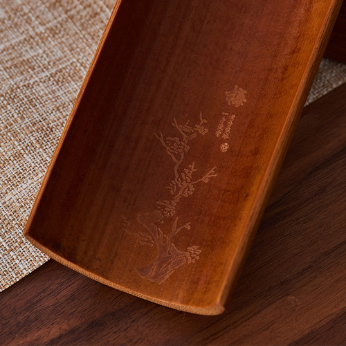 Carbonized tea set three-piece handmade natural bamboo paint-free tea spoon tea clip tea lotus tea dial tea set accessories