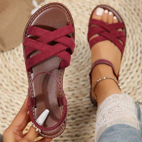 New summer shoes, fashionable flat shoes, European and American Roman shoes, beach sandals and slippers for plus sizes