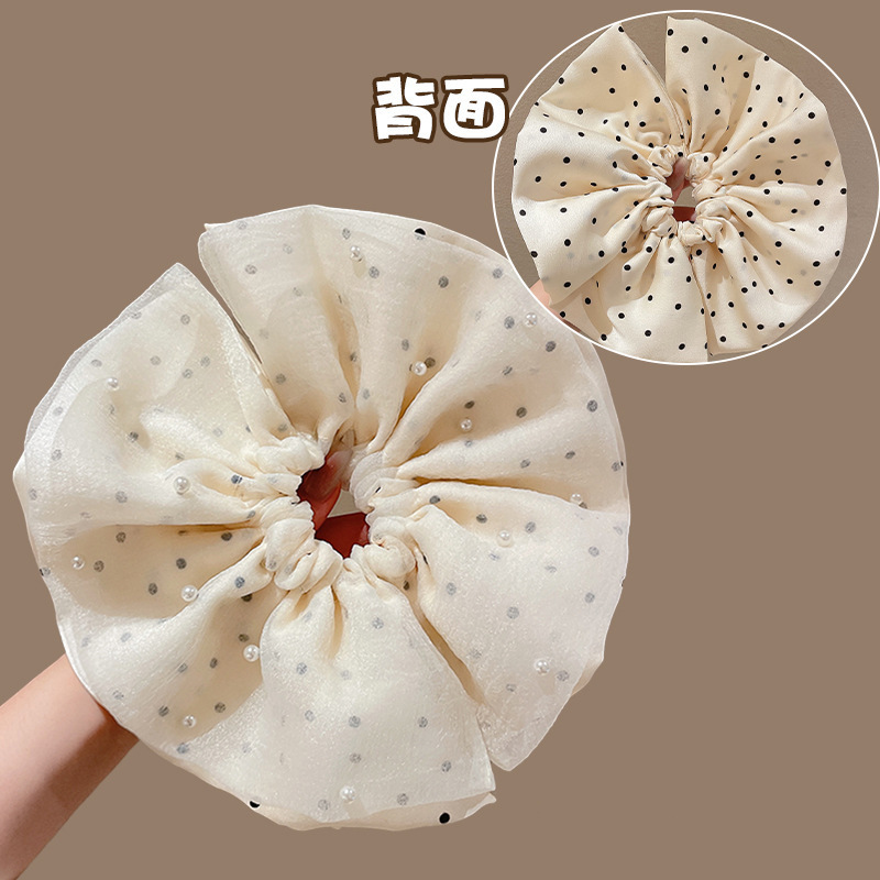 韩系高级感时尚波点大肠发圈女2025新款超仙气质爱心头绳头饰发饰|undefined