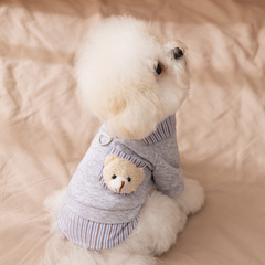 秋冬新款狗狗薄款卫衣中小型犬假两件狗狗猫咪宠物可牵引衣服泰迪