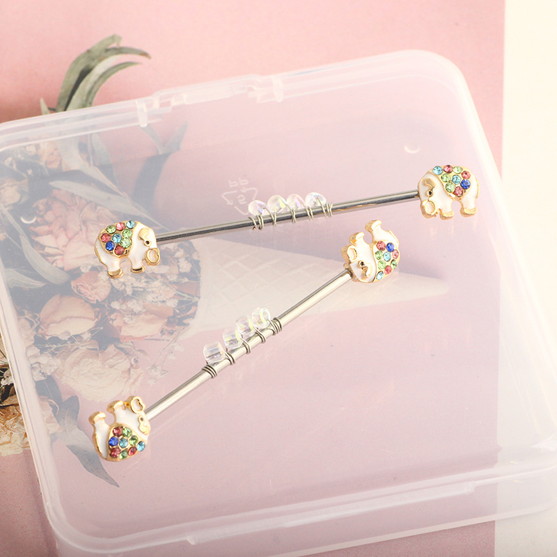 316L Titanium Steel Exaggerated Lady Ear Bone Nail Punk Wind Retro Long Earring detail image 22