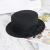 Huaqiao spring and summer new leisure versatile striped sticker fine grass hat ladies shade short eaves flat -top small hat