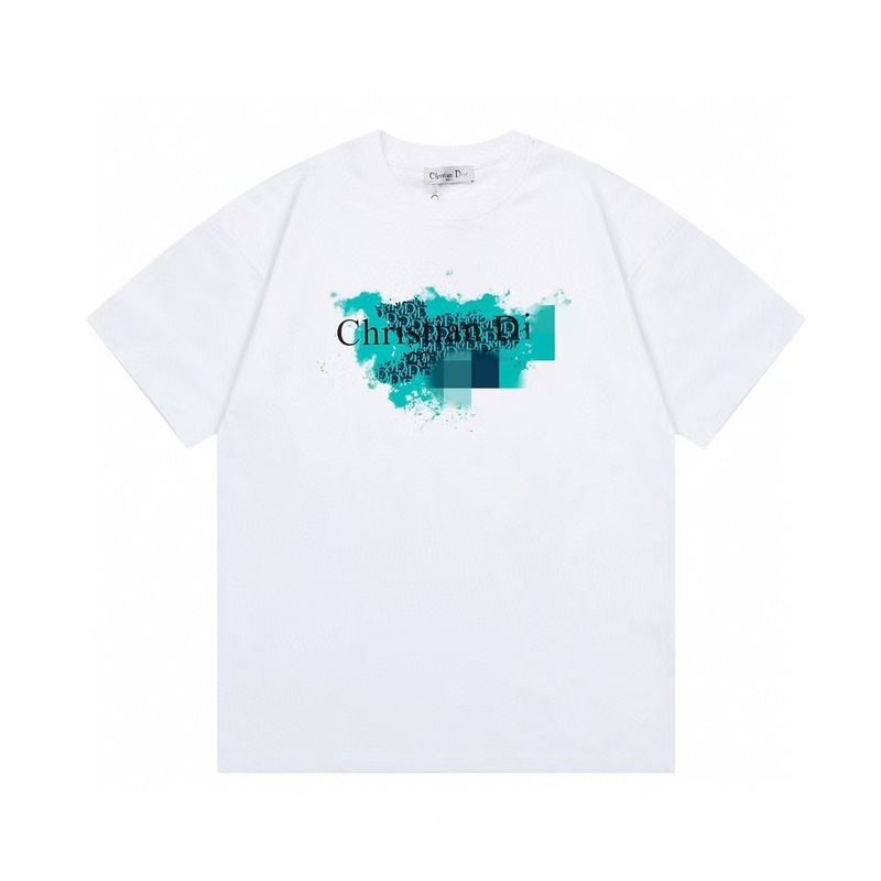 クロスボーダー 25ssCD ホームファッションブランド春夏新作落書きペイントレタープリントユニセックス純綿半袖Tシャツ|undefined