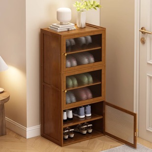Simple Shoe Cabinet at the Door for Home Use, Narrow Multi-Layer Transparent Shoe Rack for Small Apartments, Dust-Proof Simple Storage Rack