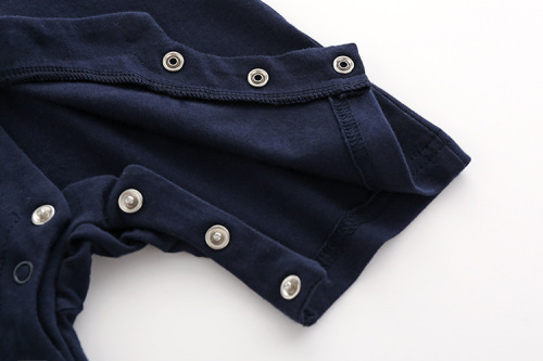 Baby boy one-month celebration new gentleman bow tie shirt with interwoven cotton short-sleeve pseudo suspenders 1-year crawling outfit