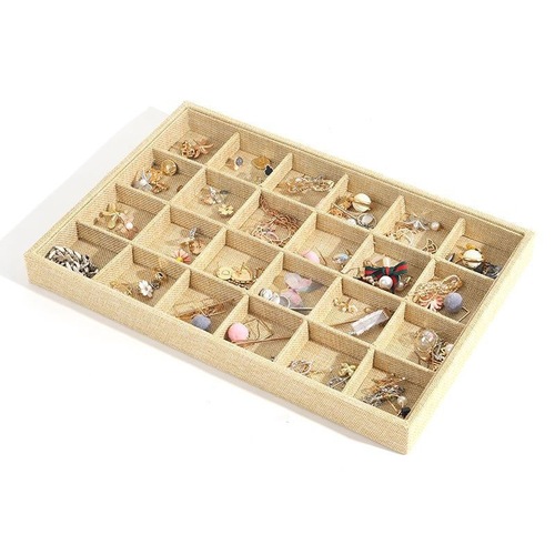 Jewelry display tray linen jewelry necklace box ring earrings earrings bracelet jewelry tray lattice box stall