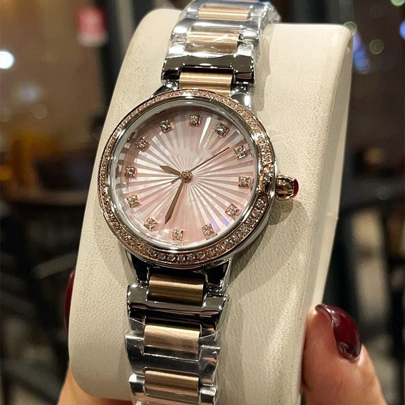 New Diamond-encrusted Fritillaria Dial Women's Watch Light Luxury All-match Quartz Watch Fashion Elegant Workplace Women's Watch