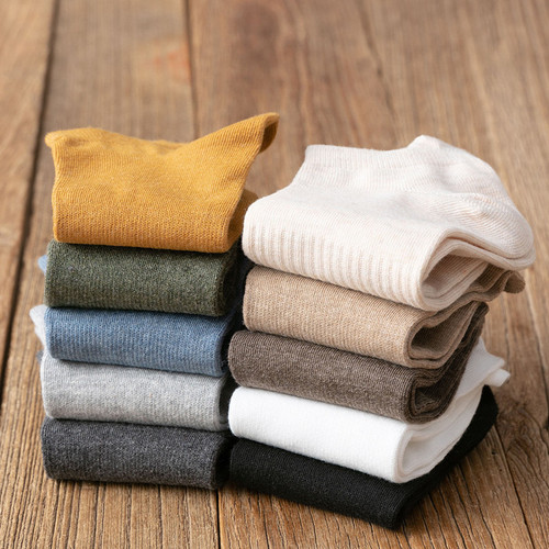 Socks Men's Summer Thin Breathable Socks Ear-lifting Ankle Protectors Sports Cotton Socks Tide Sweat-Absorbent Solid Color Cotton Socks Wholesale