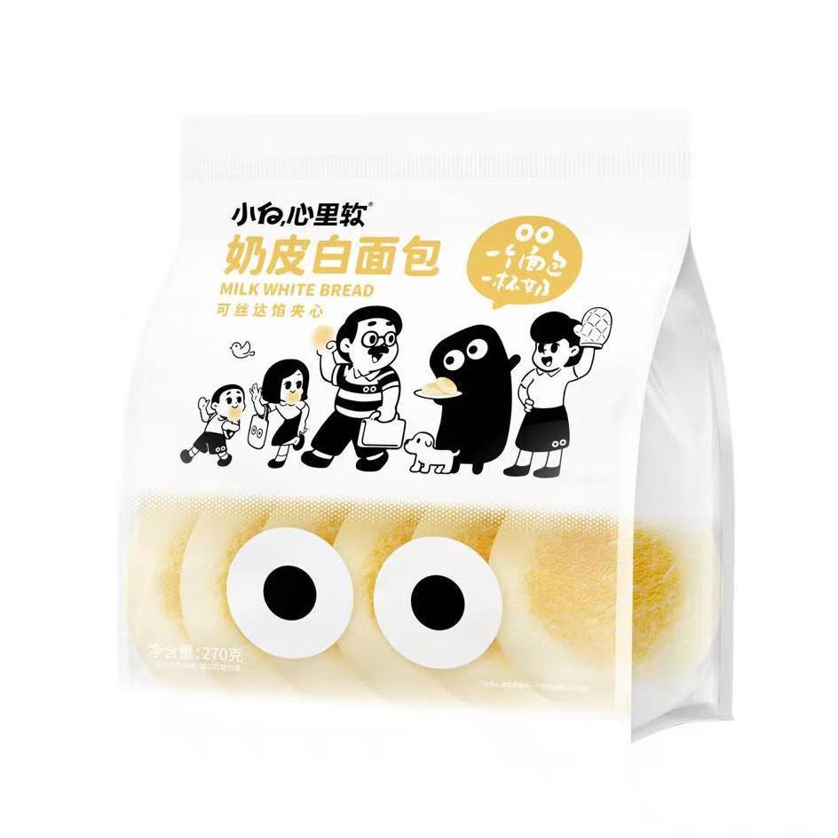 샤오바이 부드러운 밀크 스킨 화이트 빵 오리지널 맛 270g