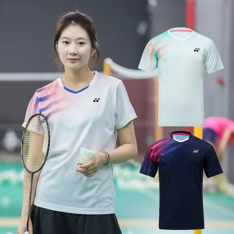 Yy Quick-Drying Badminton Suit Men's and Women's Training Competition Short-Sleeved T-Shirt Sports Team Uniform Table Tennis Jersey Customization