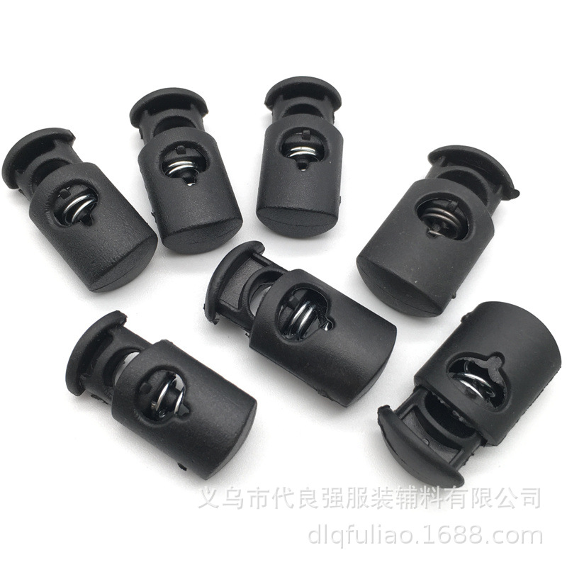 厂家现货供应塑料弹簧扣 环保单孔调节纽扣口袋束绳扣松紧卡扣