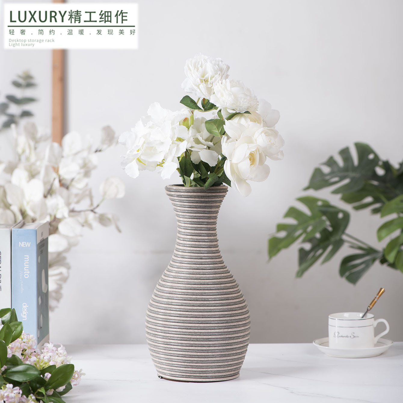 Decoración de interiores europeas ilustraciones de escritorio flores secas vasijas decorativas artesanales vidana ornamentos decorativos creativos