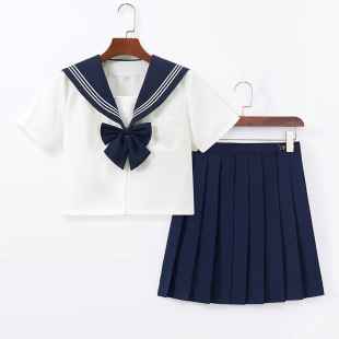 Factory on behalf of the package after-sales blue collar white three sailor suit jk uniform school for suit pleated skirt college style