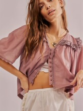 L 12781 Lace Collar Chiffon Blouse ������ѩ������ �羳ŷ