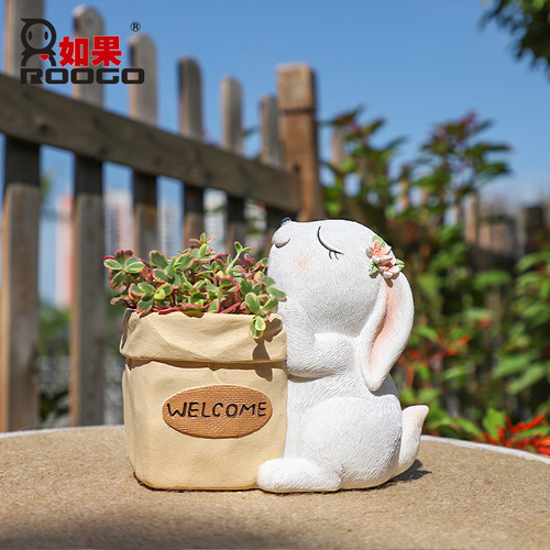 Original cartoon courtyard balcony panda resin large flower pot micro landscape gardening succulent potted decorative flower pot flower pot